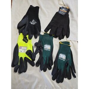 Lot of 5 Work Gloves MaxiFlex Cold Weather Grip Hi-Vis Utility Garden Mixed Size